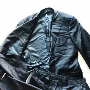 Corneliani black pinstripe suit